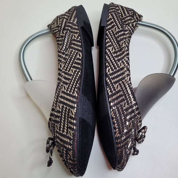 Cato Black and Metallic Gold Ballet Flats Size Women's 8 NEW - Picture 7 of 11
